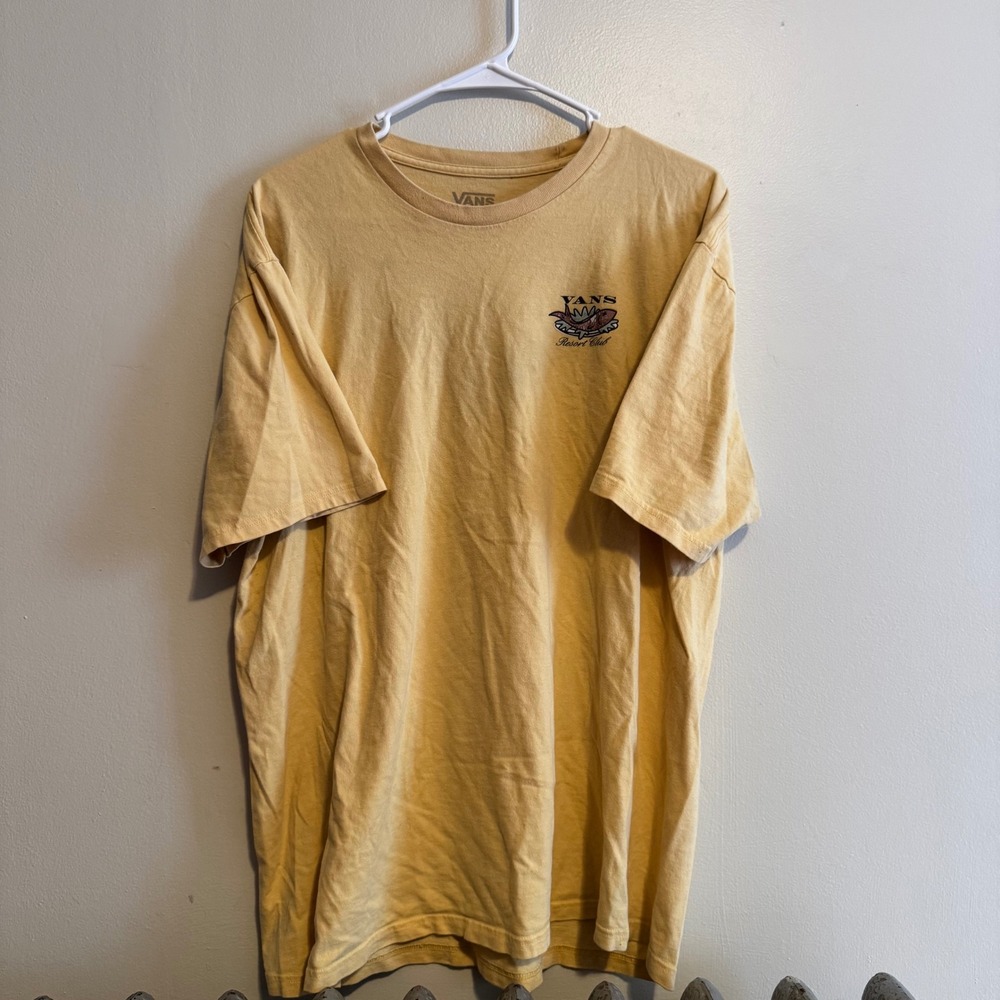 Vans Resort Club Graphic T Shirt XL Extra Large Gold Bird Fish Classic Fit